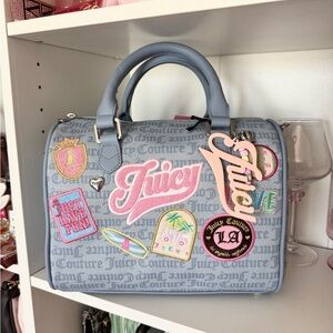 Juicy Couture “Run The World” Blue Satchel with Pink Details